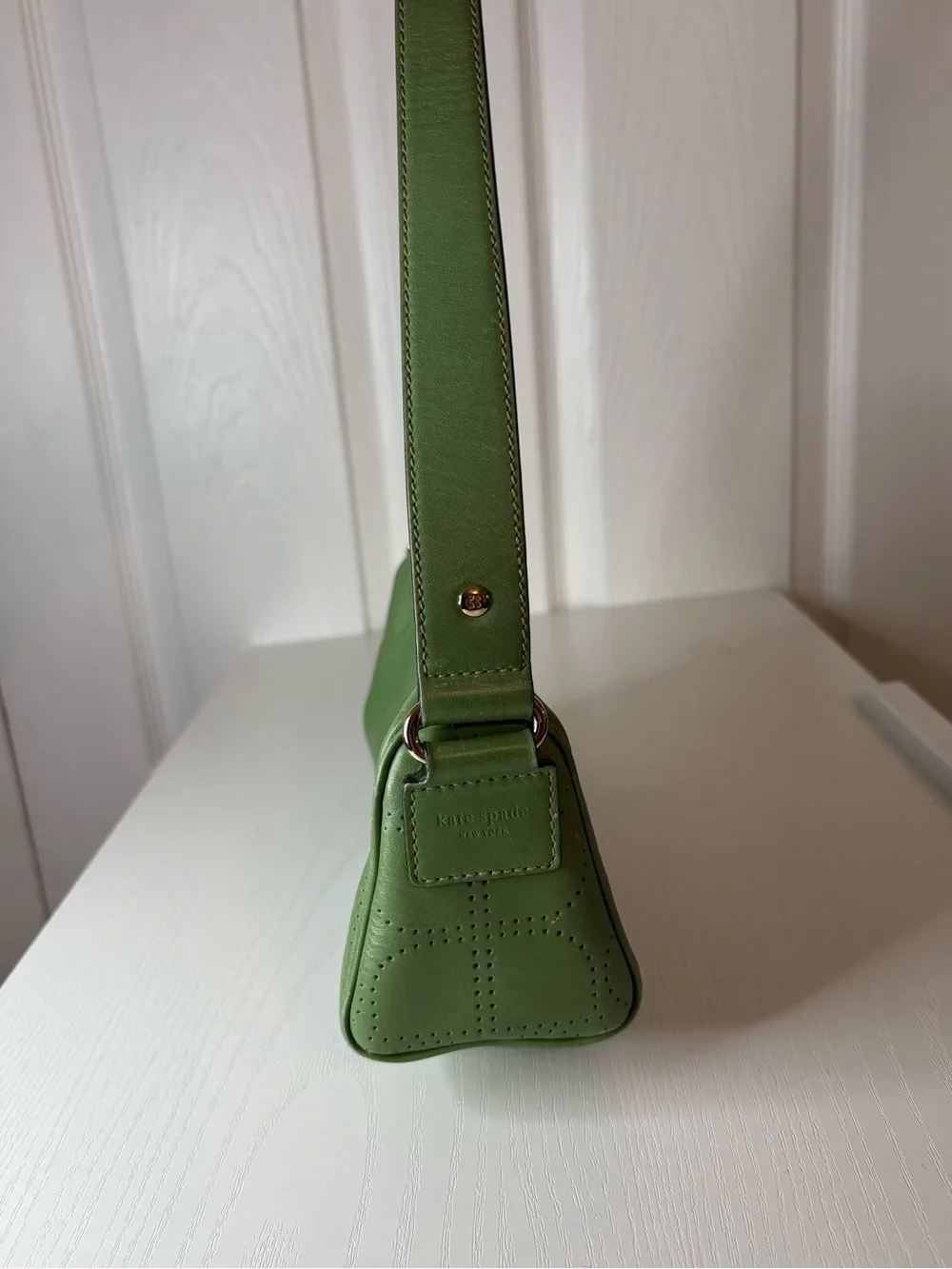 Kate Spade Green Leather Quilted Shoulder Bag